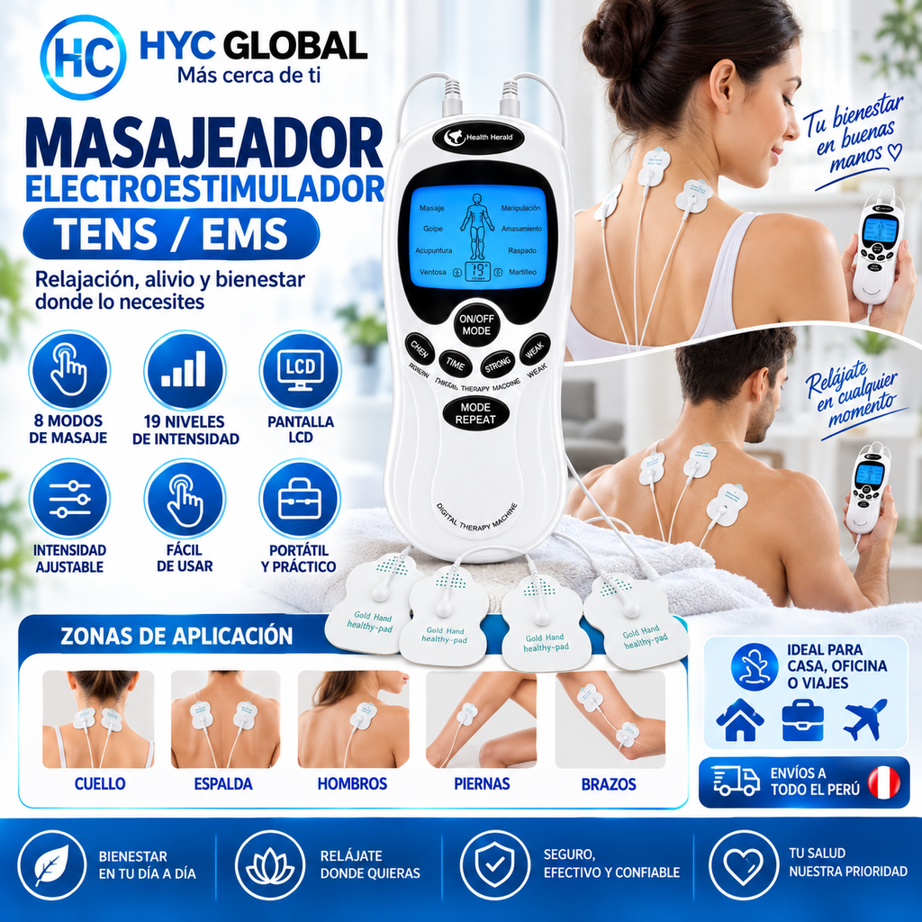 COMBO RELAX Masajeador Relajante + Parche Tipo mariposa TENS/EMS